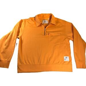 BDG Urban Outfitter 1/4 Zip Polo Men's S Long Sleeve Fleece Spread Collar Pocket